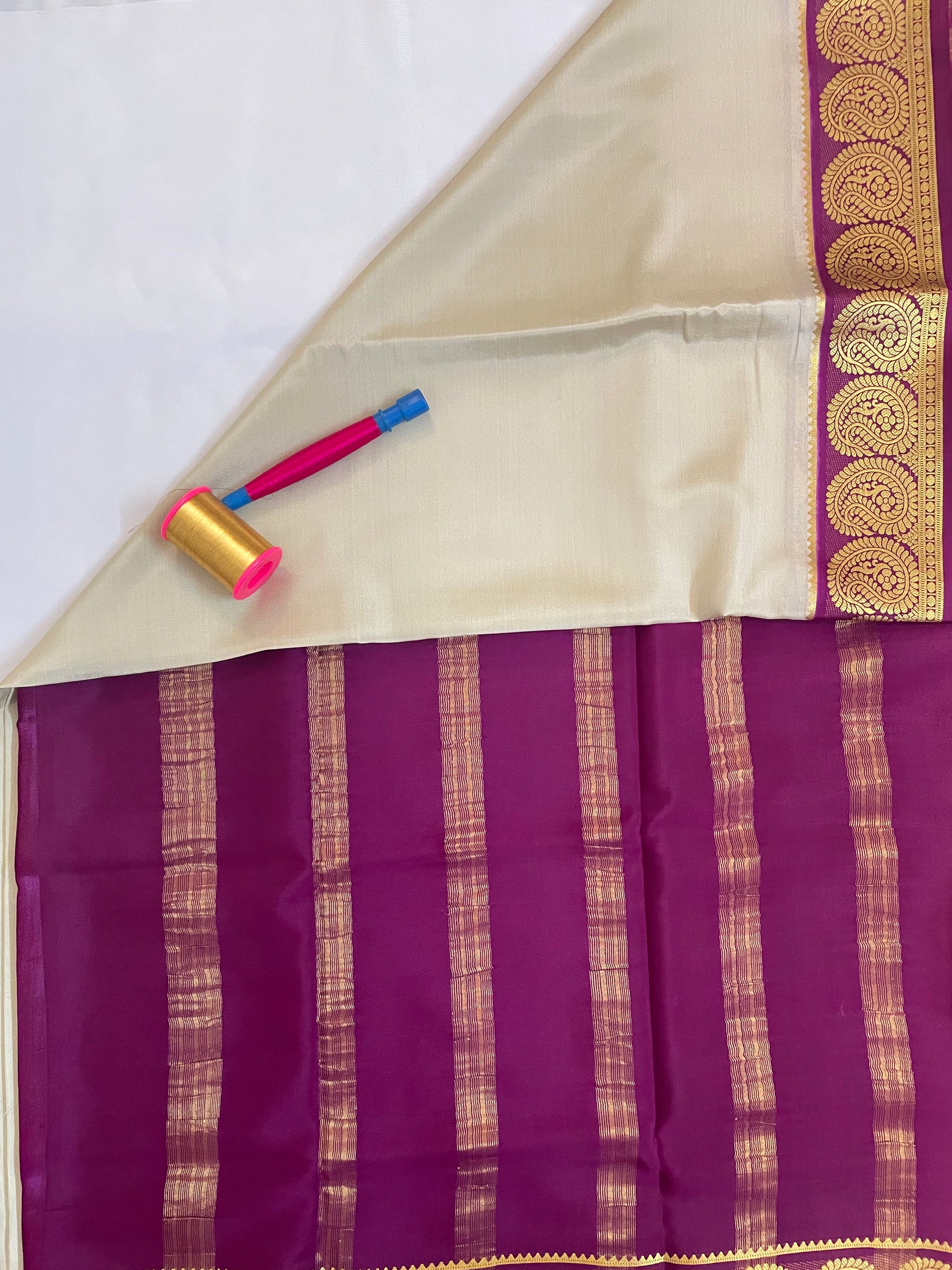 Mysore Crepe Silk Saree – Big Mango Border