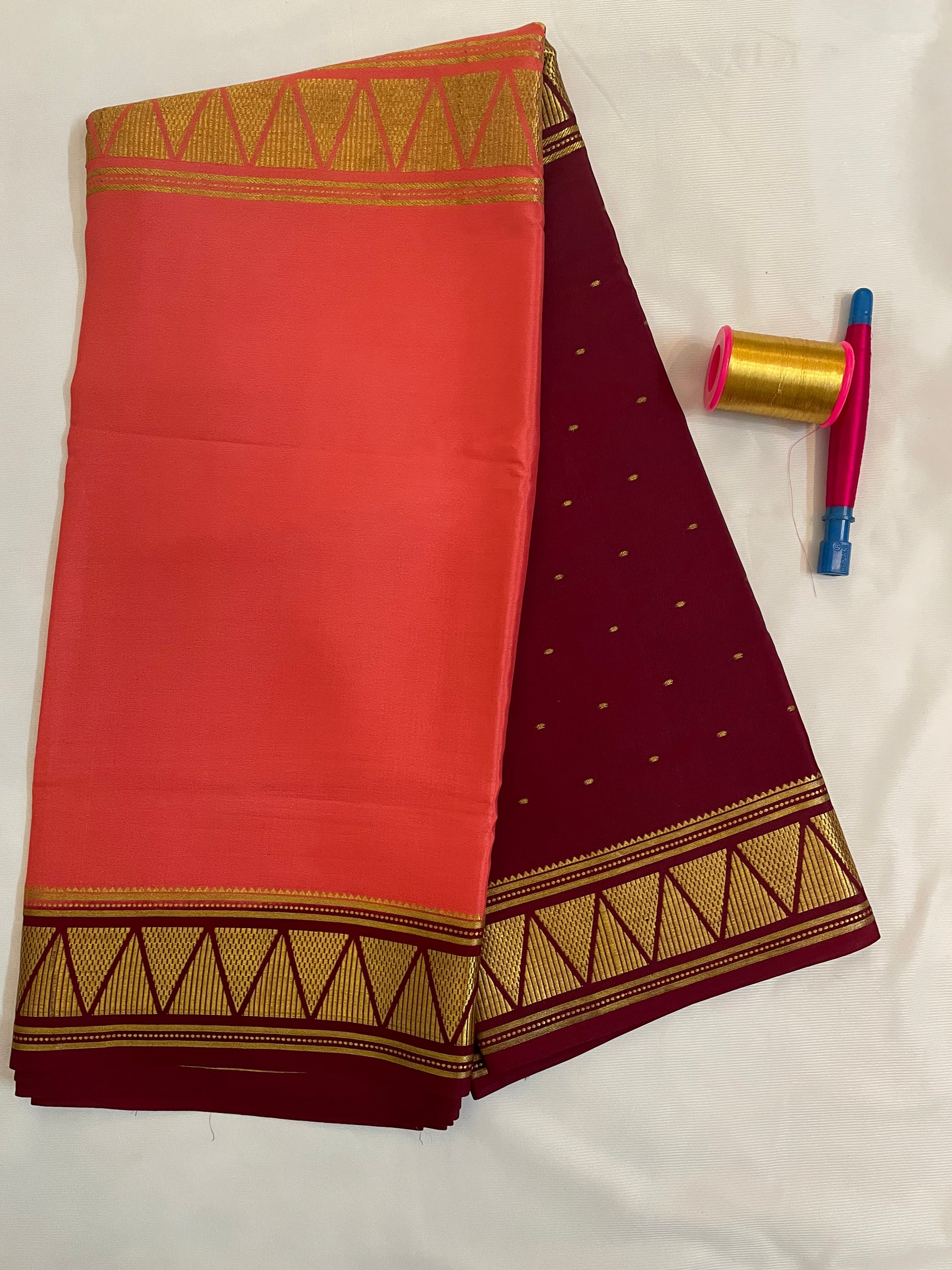 Mysore Crepe Silk Saree – Half and Half