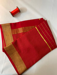 Mysore Crepe Silk Saree – Moong Check