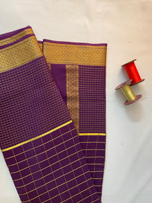 Mysore Crepe Silk Saree – Moong Check