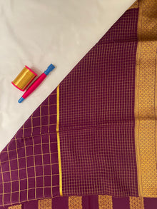 Mysore Crepe Silk Saree – Moong Check