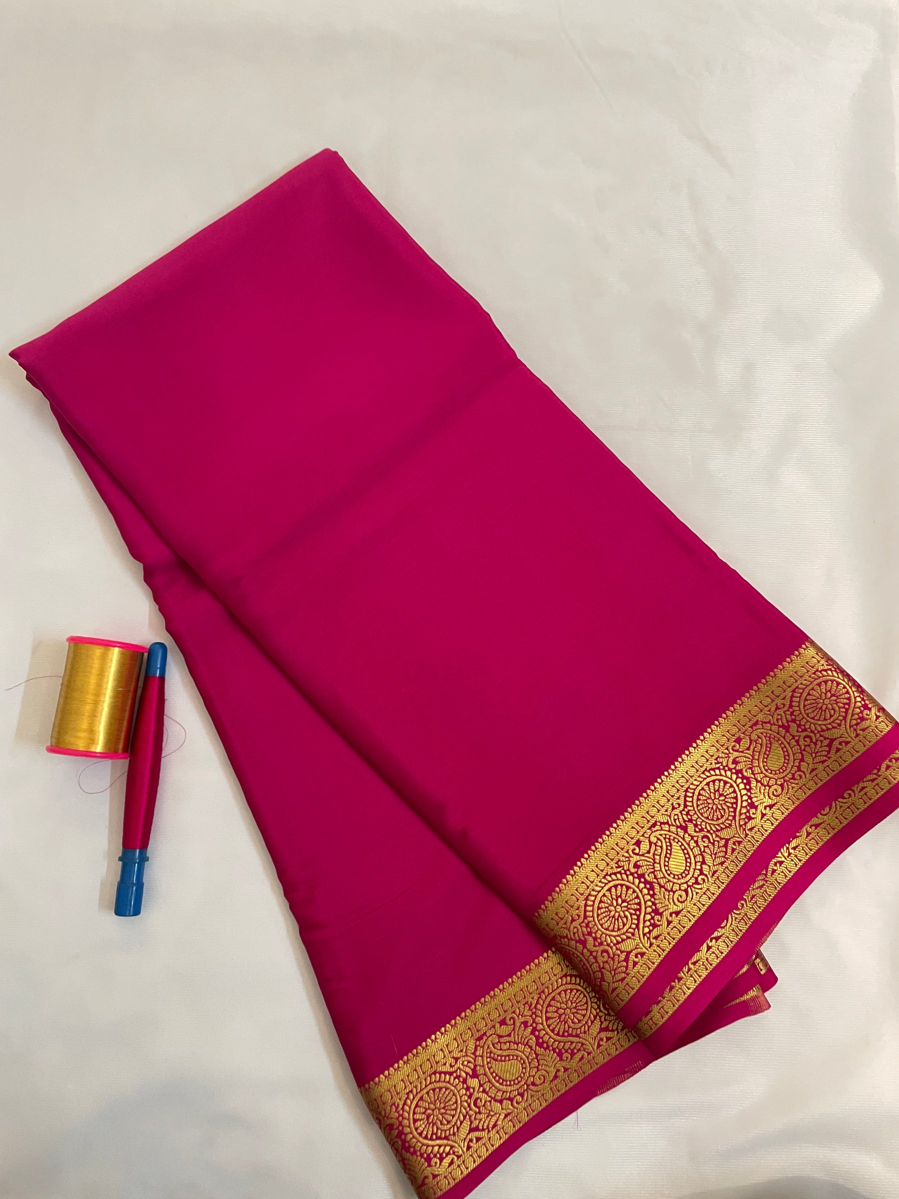 Mysore Crepe Silk Saree – Gatti Border