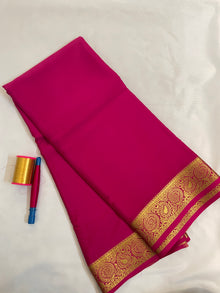 Mysore Crepe Silk Saree – Gatti Border