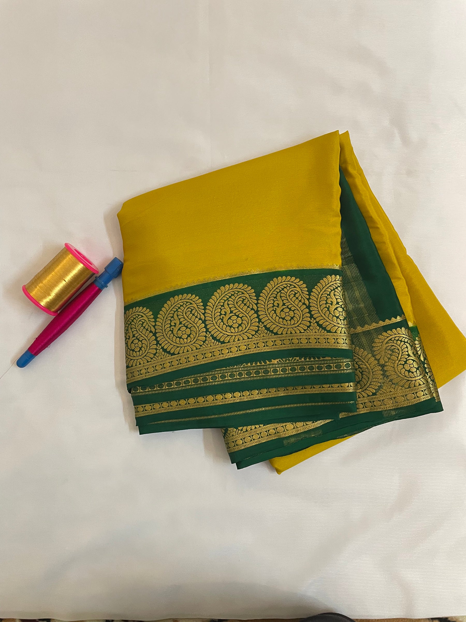 Mysore Crepe Silk Saree – Big Mango Border
