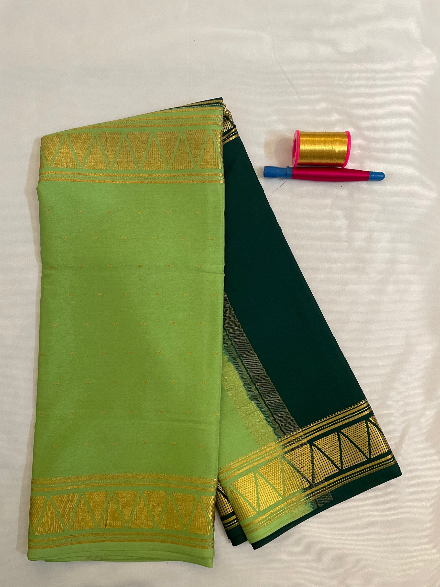 Mysore Crepe Silk Saree – Half and Half