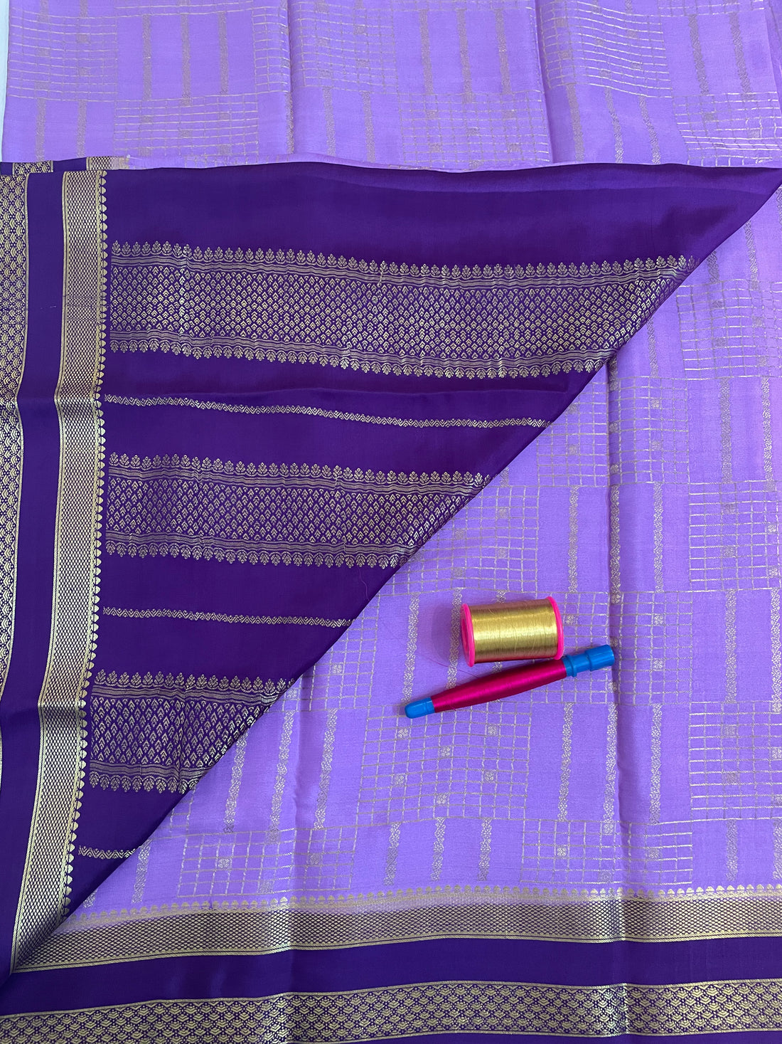 Mysore Crepe Silk Check Sarees