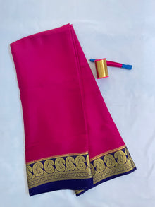 Mysore Crepe Silk Saree – Big Mango Border