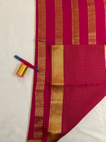 Mysore Crepe Silk Saree – Moong Check