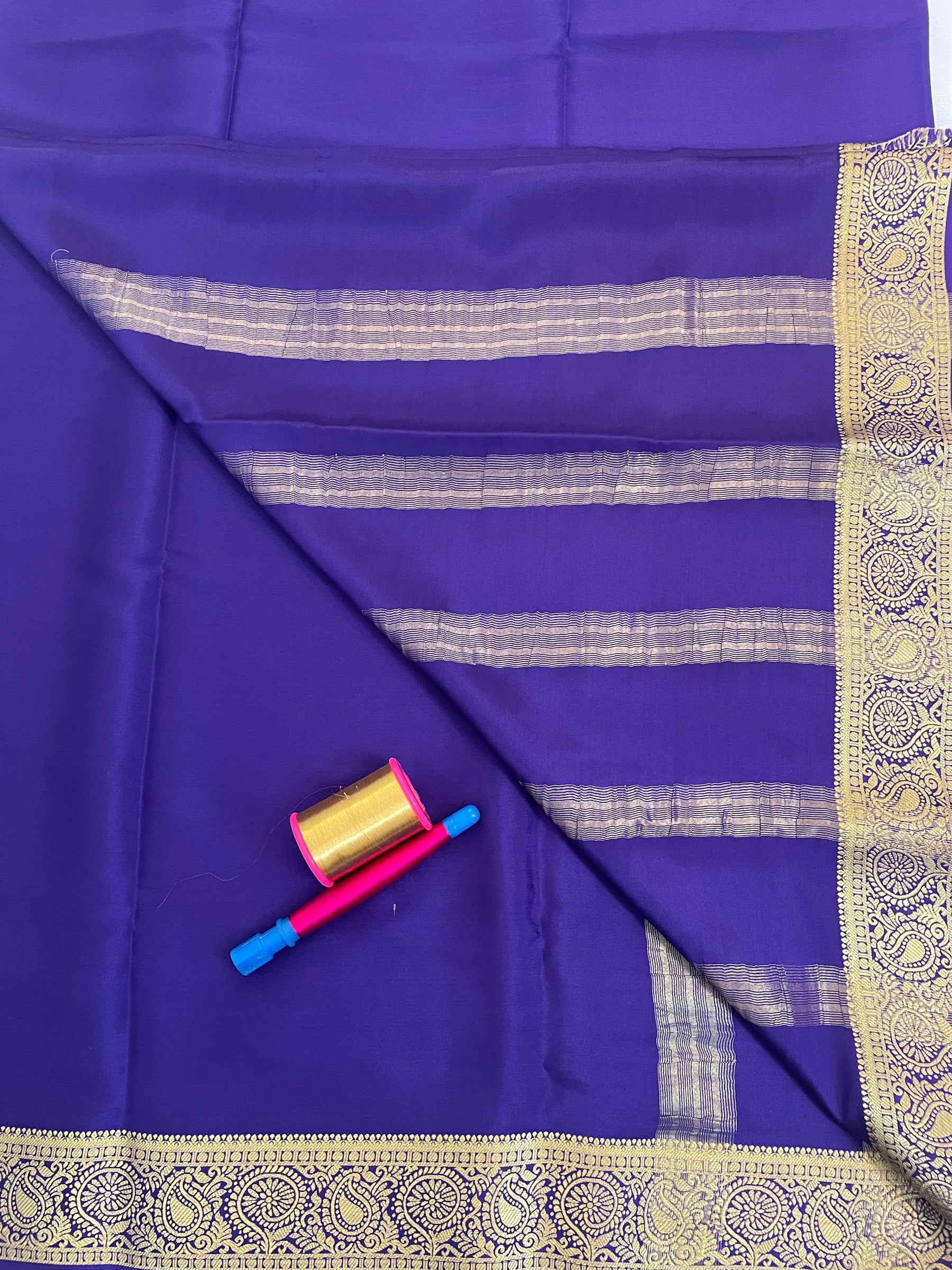 Mysore Crepe Silk Saree – Gatti Border