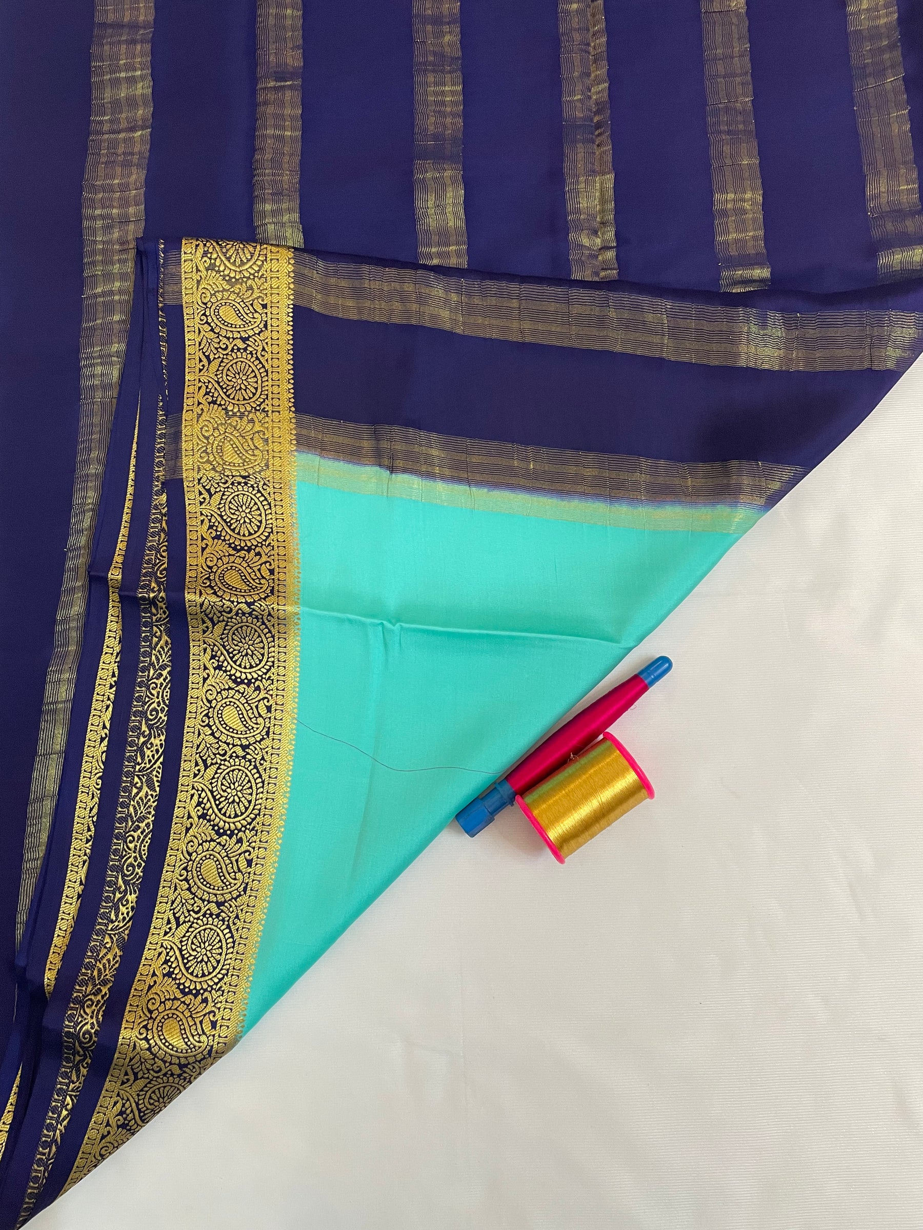 Mysore Crepe Silk Saree – Gatti Border