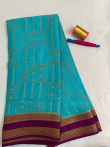 Mysore Crepe Silk Check Sarees
