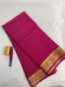 Mysore Crepe Silk Saree – Gatti Border