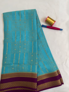 Mysore Crepe Silk Check Sarees